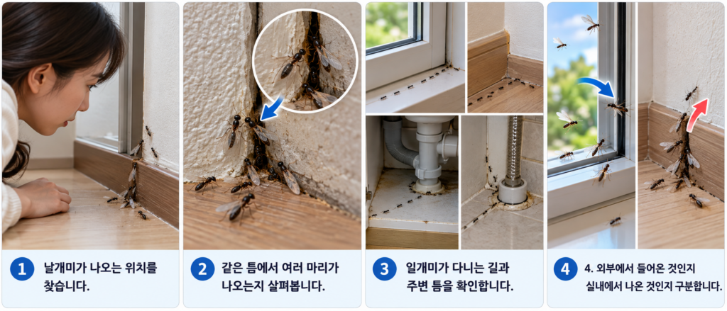 날개미가 집에 사는지 확인하는 4단계 가이드